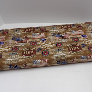 1591 Marines Camo Flag Allover cotton fabric by the yard. NEW from Sykel #1338M. Yardage, fat quarters, choose your cut. US military fabric.