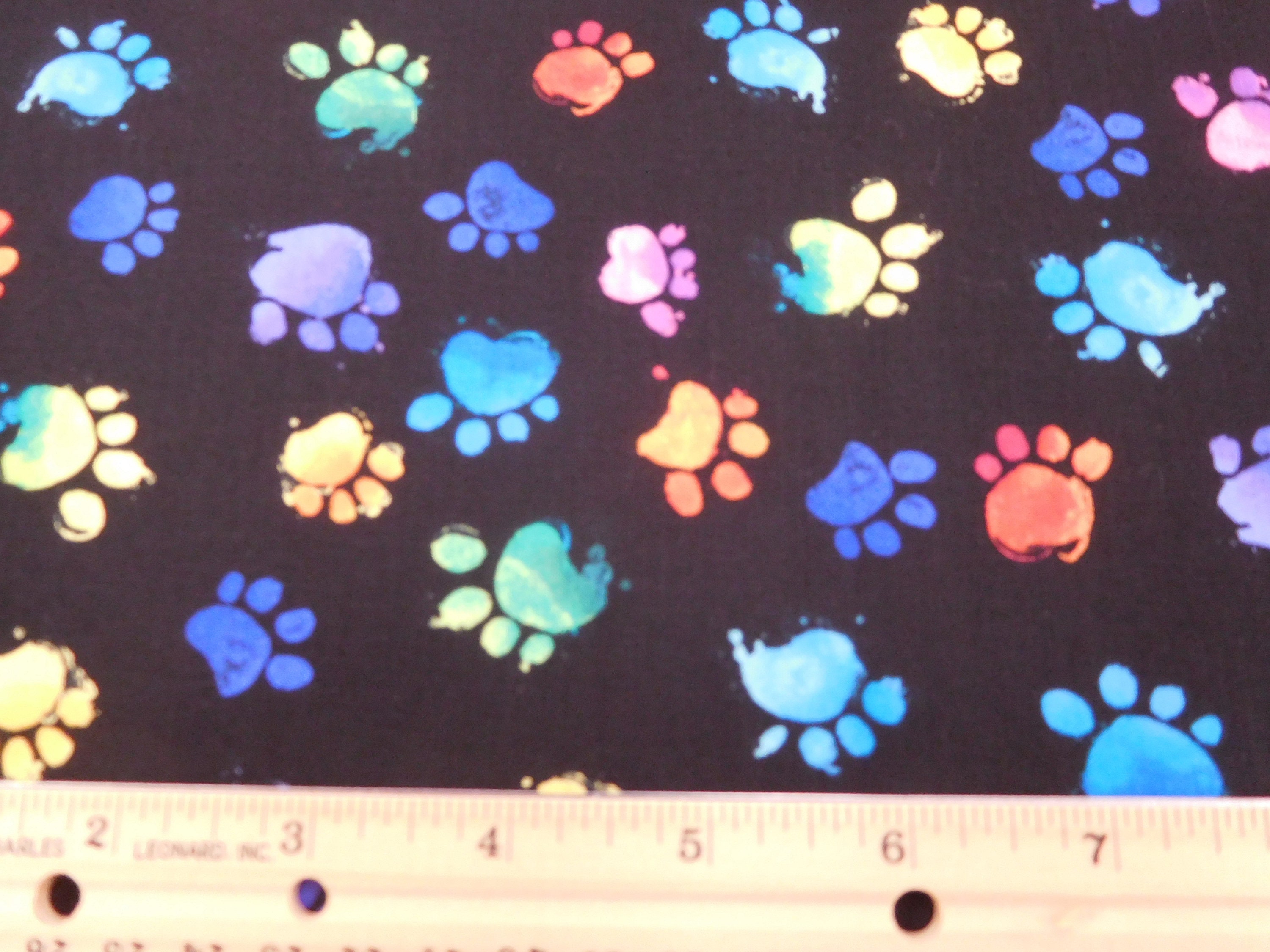 1188 MultiColored Cat Paws Fabric Fabric By the Yard Fat Etsy
