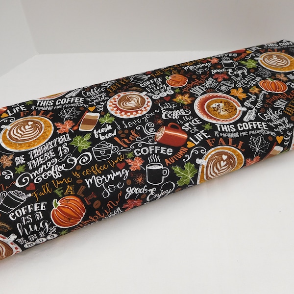 998 Coffee Fabric by the yard for coffee kitchen decor; Fat quarters, yardage; 100% cotton fabric for coffee theme gifts, coffee bar decor