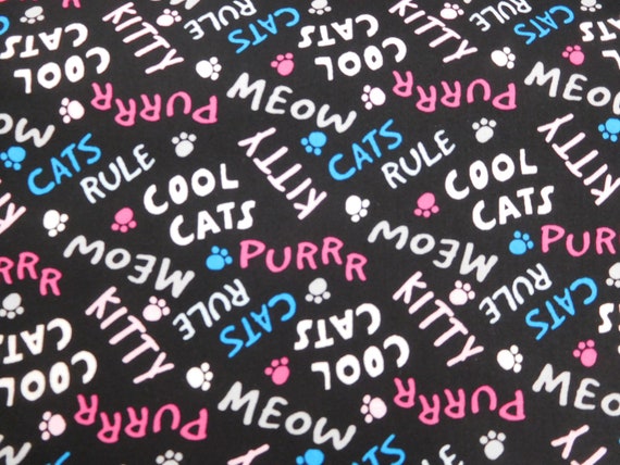 Colorful Cats Cotton Fabric Panels 1022