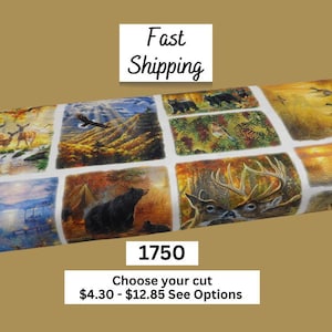 1750 Wildlife Theme 100% Cotton Fabric from 3 Wishes. Whitetail Country Collection, Countryside Patch. Gifts, home decor for nature lovers.