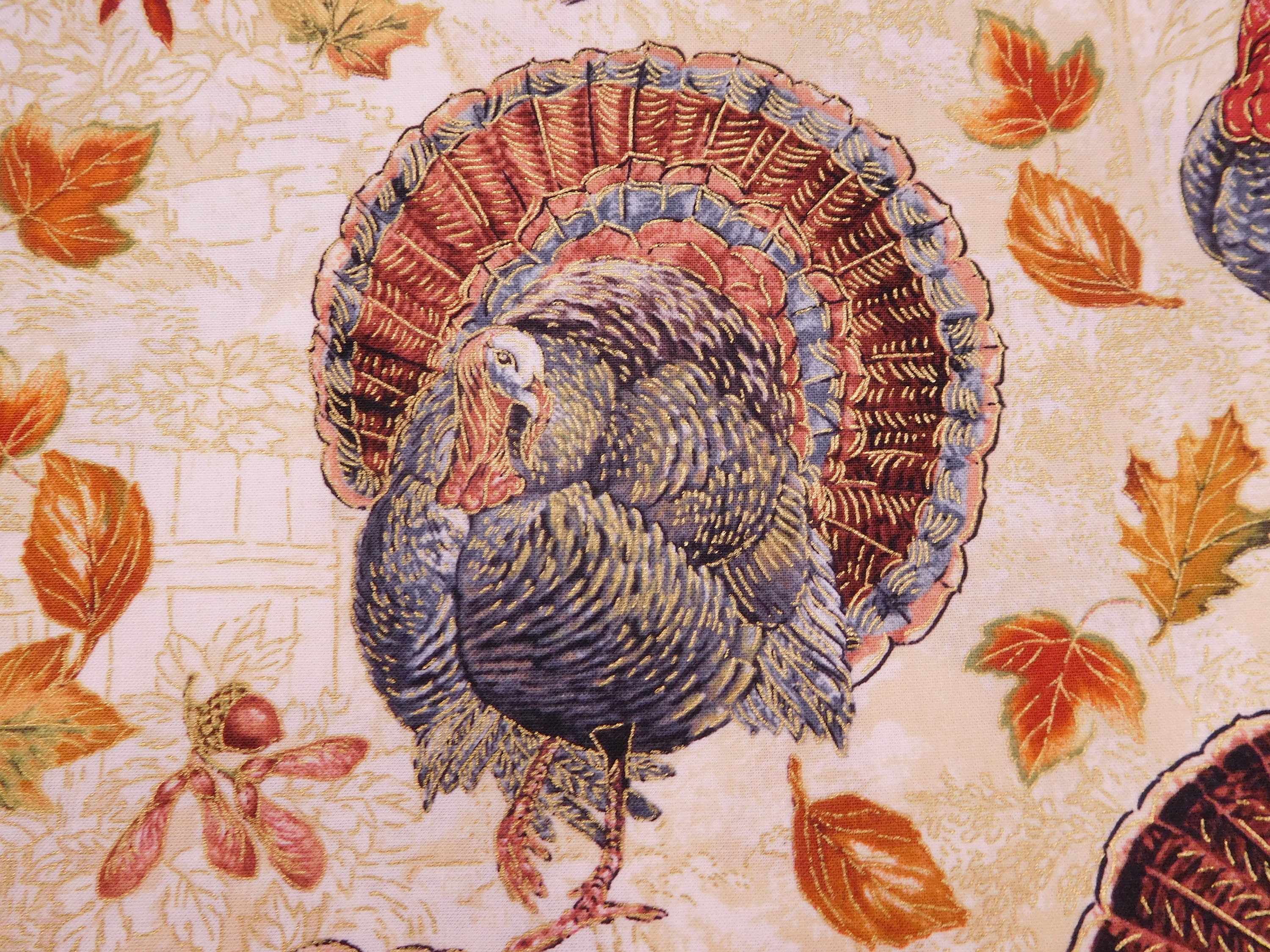 1074 Thanksgiving Turkey Fabric Fabric By the Yard Fat | Etsy