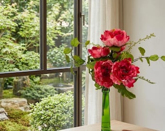 Silk Pink Peony Bouquet: Elegant Artificial Flowers; Home Decor Accents for Centerpiece (PEON.05)