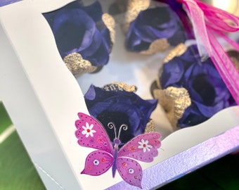 Purple Roses Chocolate Wrappers, Gift for Mother, Unique Favors For Guests