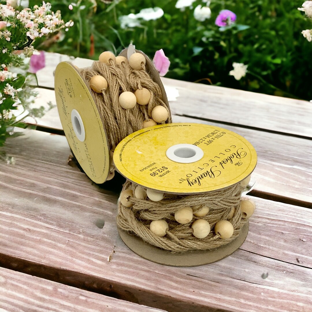 Rustic Flower Ribbon Rustic Beaded Ribbon Roll, DIY Wedding & Home Decor (0.7in X 9ft) - Etsy