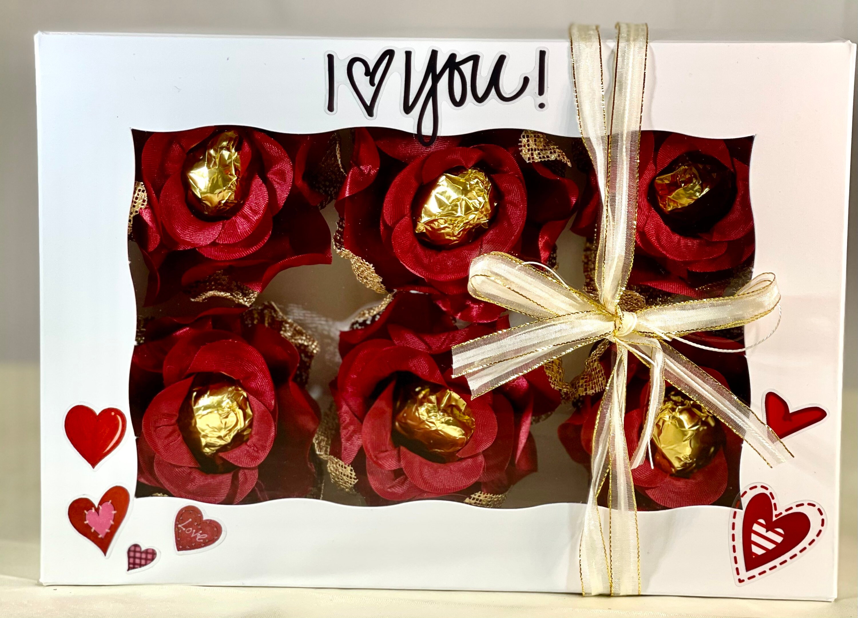 I Love You Boxes of flowers Sweet Holders 6 Flowers Etsy