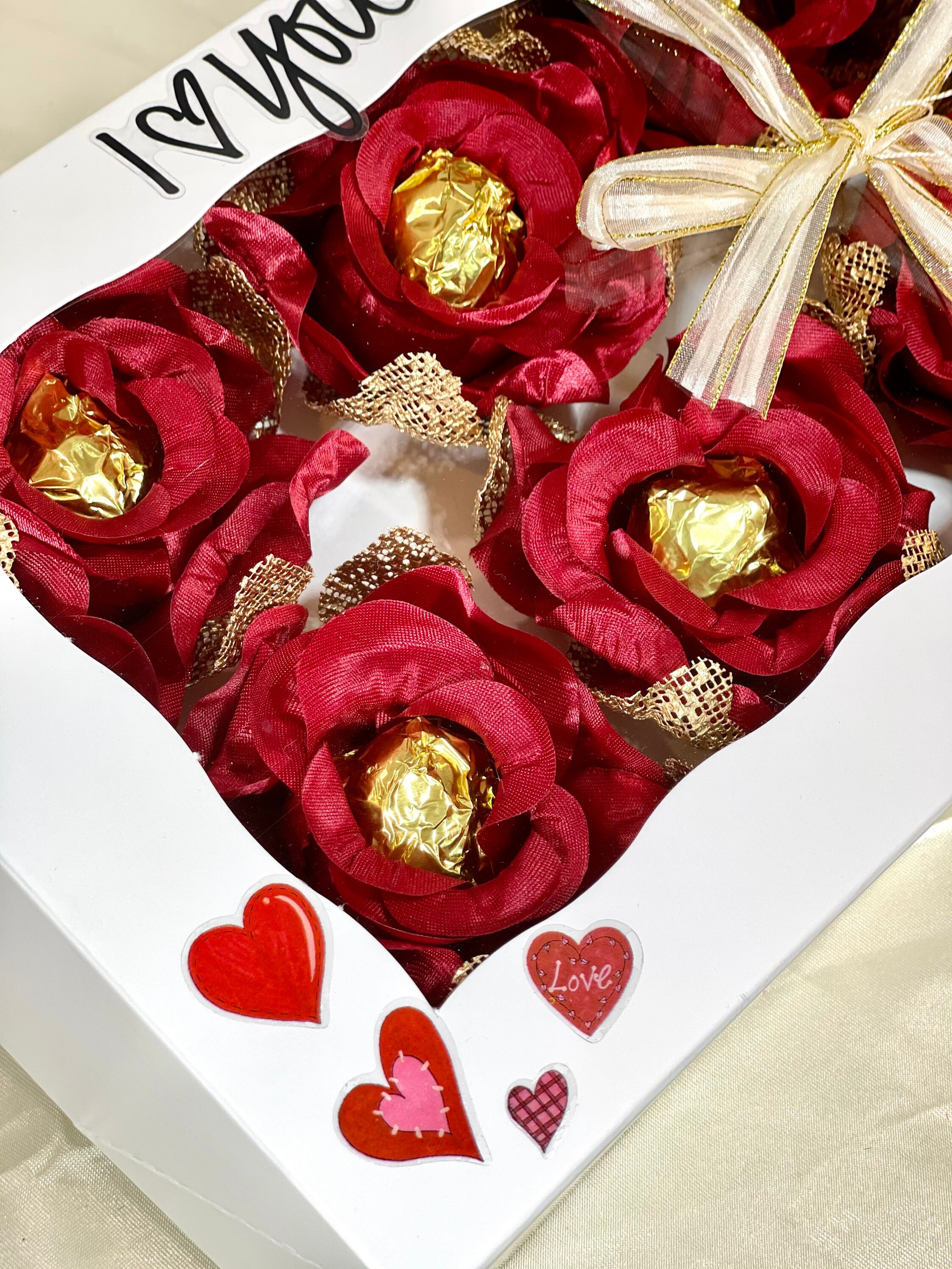 I Love You Boxes of flowers Sweet Holders 6 Flowers Etsy