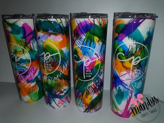 Blown Color Burst 30oz Skinny Tumblers With Lids and Straws price