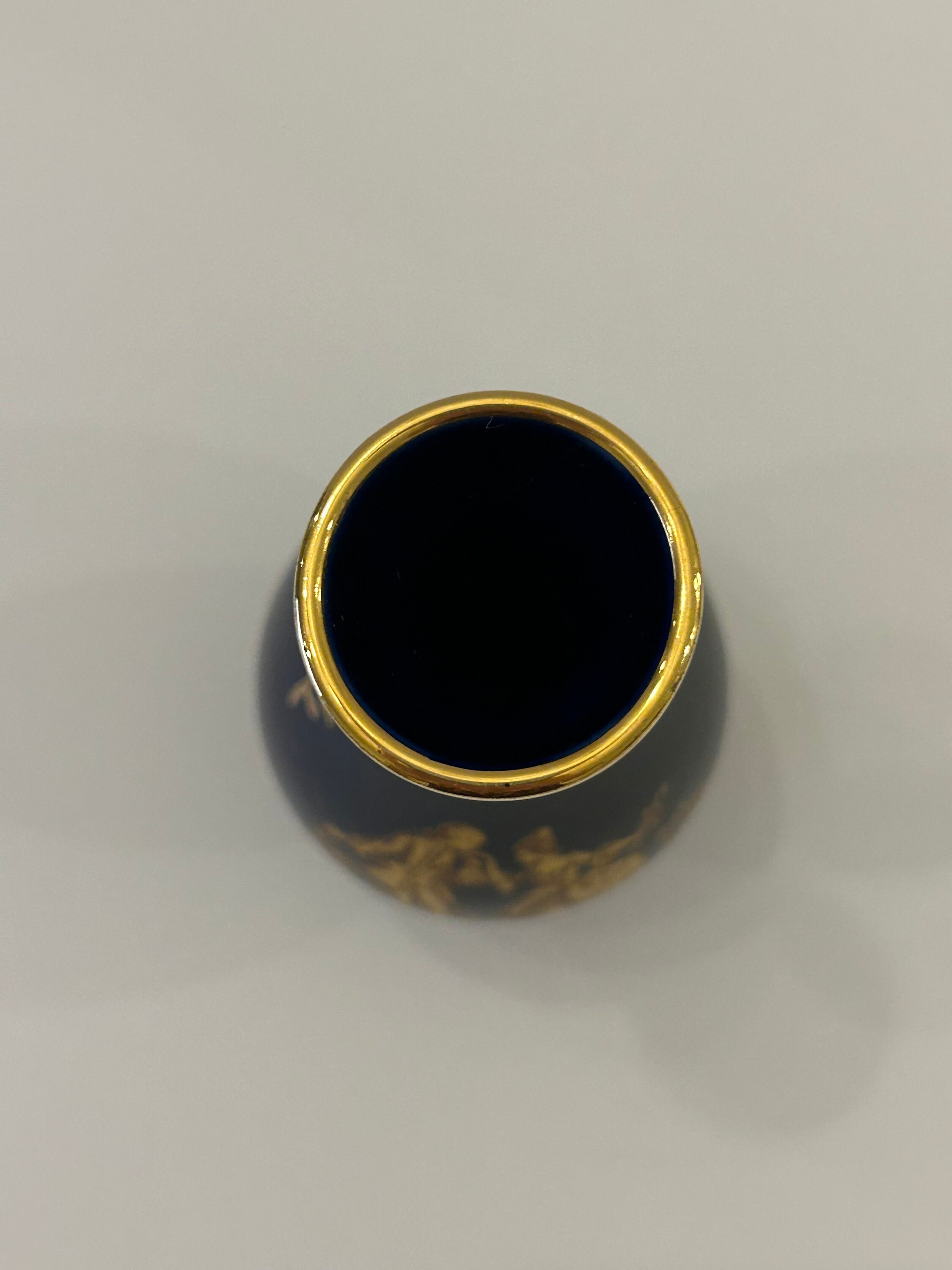 Limoges Castel Navy Blue & 22k Gold Porcelain Vase Made in Etsy