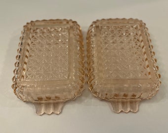 Vintage Jeannette Pink Depression Glass - Rectangular Dishes