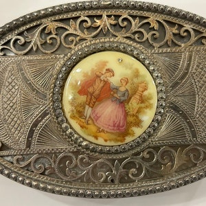 Silver Box with Fragonard Courting Couple or Fragonard Love Story