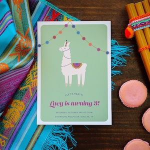Llama Birthday Party Invitation | Llama Printable Invites