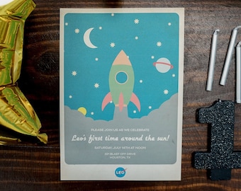 Space Theme Invitation | Digital Download | Rocket Ship Birthday | Astronaut Invitation Printable