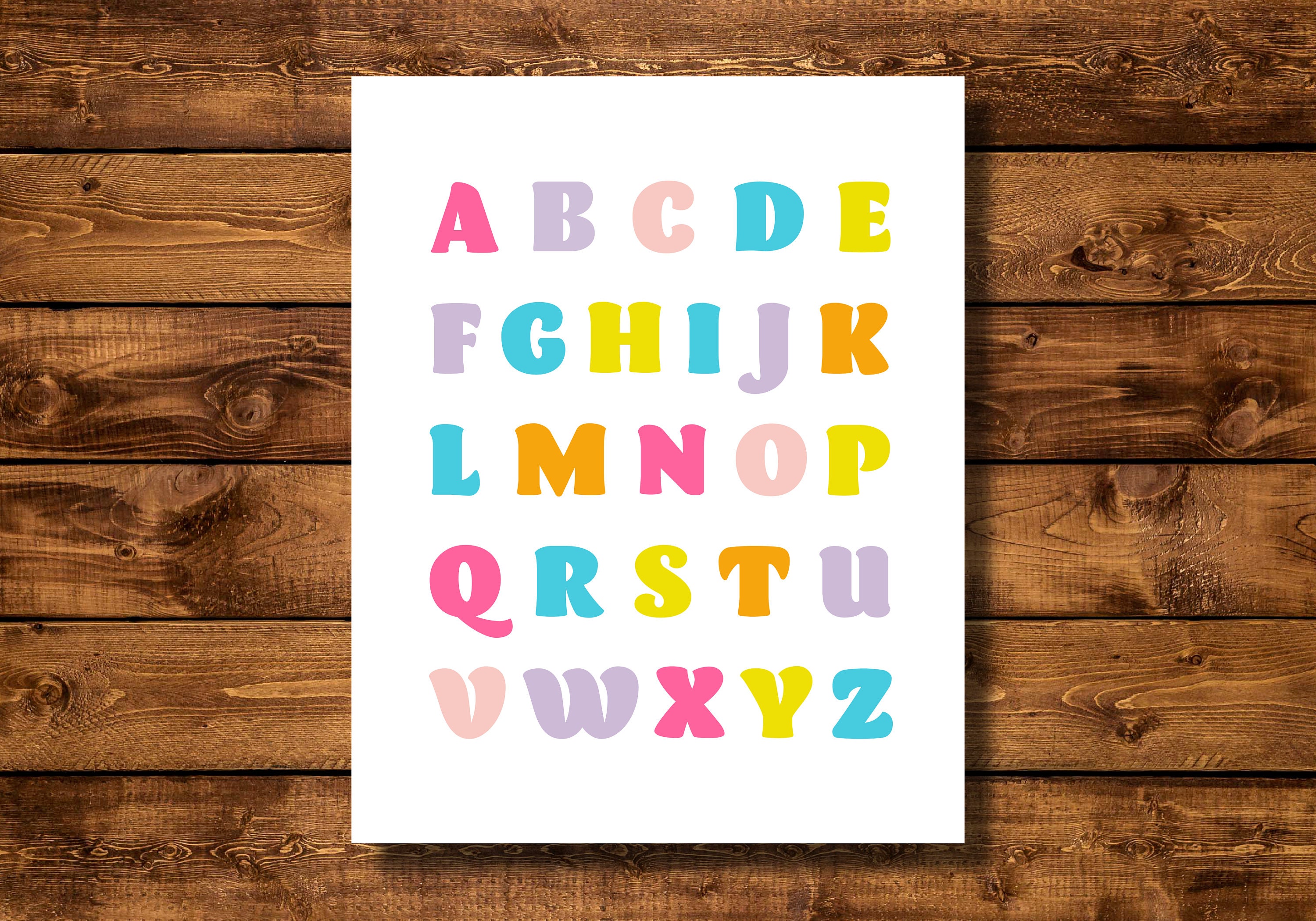 Alphabet Wall Art | ABC Print | Nursery Decor | Digital Download | Printable | Playroom | Kid's Room