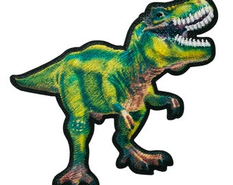 T-Rex, grün, Tyrannosaurus Rex, Dino, Dinosaurier, Patch, Bügelbild, Aufbügler, Aufnäher