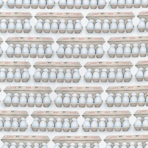 Coudre des œufs en coton carton d'œufs, plat à œufs, poules, œufs de petit-déjeuner, œufs brouillés, tissu patchwork, tissu, 0,50 m