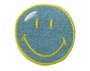 Smiley, jeans, iron-on image, patches, patches