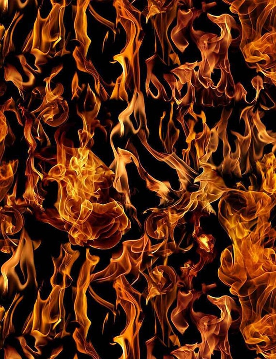 050m Feuer Flammen Feuer Glut Baumwollstoff Etsy