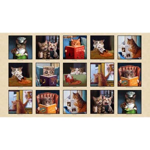 Baumwollstoff Katzen Panel – Cat’s Meow Packed Cats, Elizabeth’s Studio, 15 Motive, Patchwork, Quilt, Taschen, 60 cm