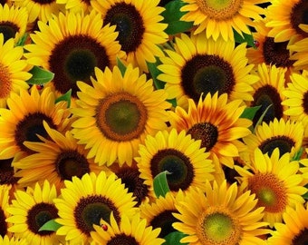 Cotton fabric sunflowers summer bright yellow ladybug fabric for bags cushions patchwork decoration 0.5 m