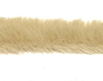 FELLPASPEL, Paspel, Fell, SUPERSOFT !, beige, creme, 2 cm breit, Teddy Plüsch, kuschelig weich, Nähzubehör, 0,50m