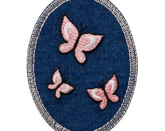 Patch jeans farfalle, toppe, toppe termoadesive, applicazioni, patch, 1 pezzo