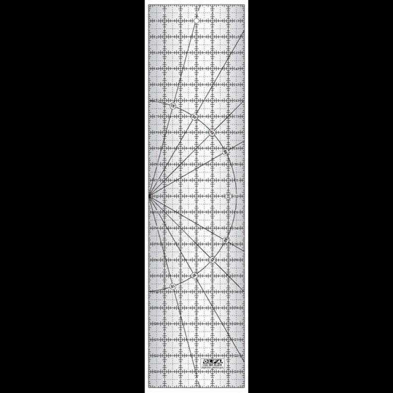 OLFA Quilt Ruler 6 x 24 inch, rotary cutter ruler QR-6X24 patchwork, quilting ruler, sewing ingredients, sewing accessories, haberdashery, material, tools image 1