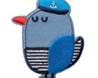 Patch écusson Thermocollant Marine – Motif Encre Et Coutures, Personnalisable
