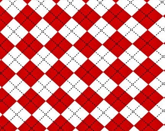 Cotton diamonds, rhombuses, checks, checks, Robert Kaufman, red-white, woven fabric, patchwork fabric, fabric, 0.50 m