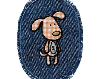 Toppe Toppa jeans con cane cucito jeans, toppe, patch, immagine termoadesiva, toppe termoadesive, applicazioni, da stirare,
