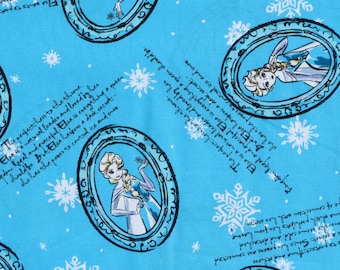 Cotton Anna and Elsa Frozen Disney Sisters ELSA FRAMED Disney Sewing Cotton Patchwork Fabric 0.50m