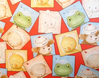 Cotton fabric duck frog, rabbit, dog, sewing, cotton, woven fabric, fabric, 0.50 m