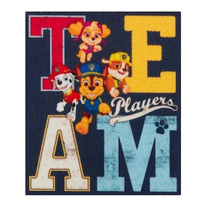 Bügelbild Paw Patrol© Team Etikett, Pfoten, Hund, Patches, Flicken, Aufbügler, Aufnäher, nähen, Nähzubehör, Nähzutaten