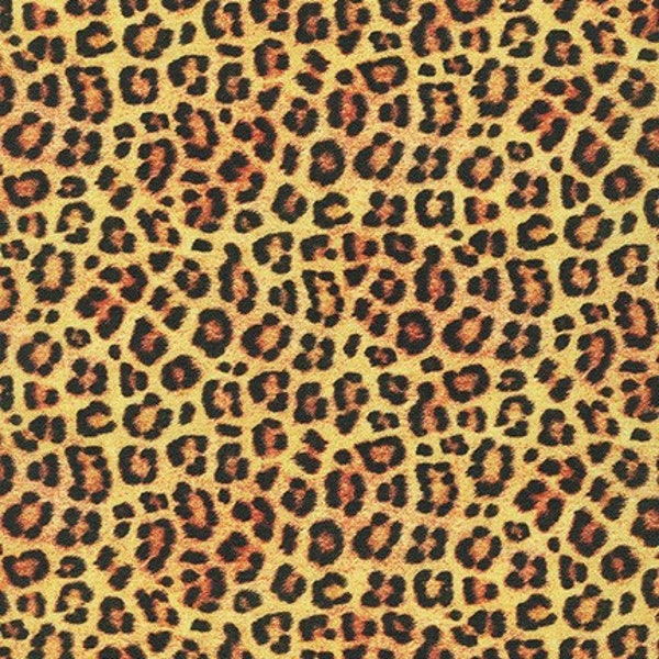 Baumwolle Leopard Gepard Raubkatze, Fellmuster, nähen, Baumwollstoff, Patchworkstoff, 0,50 m
