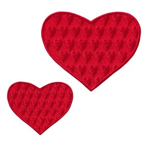 Bügelbilder 2 Herzen, Herz, Love, Liebe, Aufnäher, Patches, Nähzubehör, Flicken