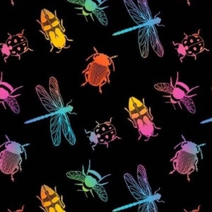 Cotton beetles insects dragonflies Michael Miller, Kaleidoscope, woven fabric, sewing, fabric, patchwork fabric, 0.50 m