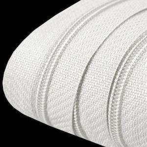 Metallized 1 m zipper white + 3 zippers, endless zipper, zipper, zip fastener, zip, zipper, sewing accessories, fabric