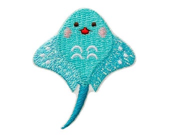 Iron-on picture rays, cartilaginous fish, fish, sea creatures, maritime, patches, patches, iron-on patches, appliqués, patches, for ironing on