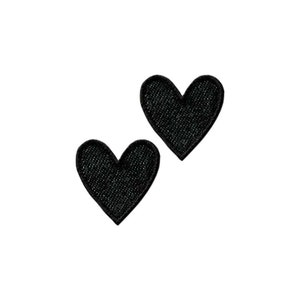 Iron-on patches, 2 pieces of jeans heart, heart, jeans, black, patches, patches, iron-on patches, iron-on patches
