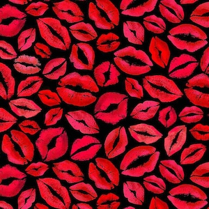 Cotton lips sewing, kissing mouth, mouth, pouty lips, kiss me, lipstick, kisses, patchwork fabric, fabric, 0.50 m