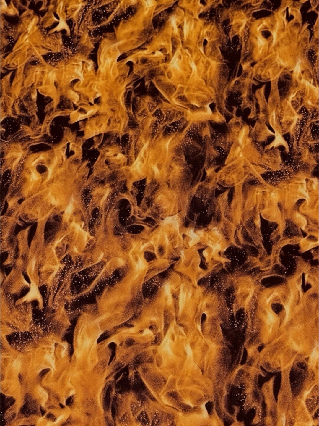 Cotton Fabric With Flames and Gold Effect – Fire Print, Patchwork Woven ...