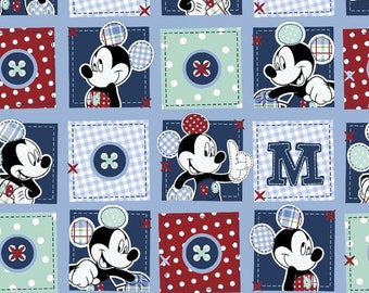 Cotton Mickey Mouse, Disney ©, woven fabric, patchwork fabric, sewing, cotton fabric, fabric, 0.70 m