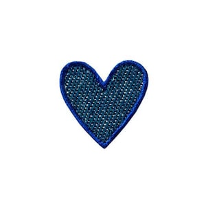 Patches Jeans Herz Herzchen, Herz, Jeans, mittelblau, Aufnäher, Bügelbild, Flicken, Aufbügler