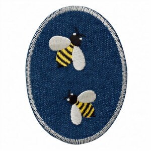 Opstrijkbare bijenpatch voor jeans – Mono Quick Patch opstrijkbare patch, reparatiepatch voor jeansjas, 1 stuk 9 x 6,5 cm