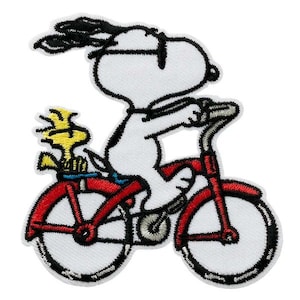 Iron-on patch SNOOPY WOODSTOCK, Snoopy ©, Peantus, bicycle, bike, license, patch, sew, patches, sewing accessories