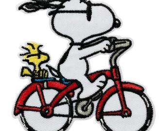 Iron-on patch SNOOPY WOODSTOCK, Snoopy ©, Peantus, bicycle, bike, license, patch, sew, patches, sewing accessories