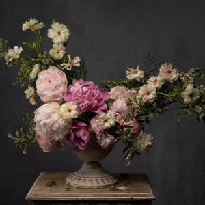 Baumwolle Nostalgie Rosen Rosenarrangement  Floral, Blumen, Bild, Borte, nähen, Baumwolle, Stoff, Patchworkstoff