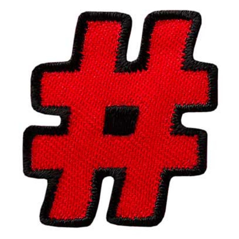 Hashtag, patches, ironing pictures, appliqué, image 1