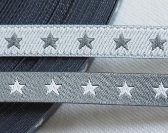 Nastro intrecciato da 2 m con stella, grigio-bianco, largo 7 mm, per cucito, accessori per cucito, forniture per cucito