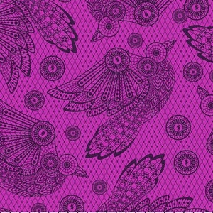 Cotton Bird Lace Tula Pink, Nightshade, Deja Vu, Déjà-Vu, Nightshade, sewing, fabric, patchwork fabric, from 0.50 m